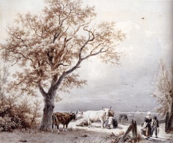 巴倫德 科內利斯 庫庫尅 Cows In A Sunlit Meadow 巴倫德 科內利斯 庫庫尅 Cows In A Sunlit Meadow